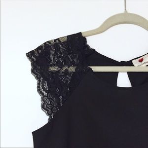 Black Top with Lace Detail